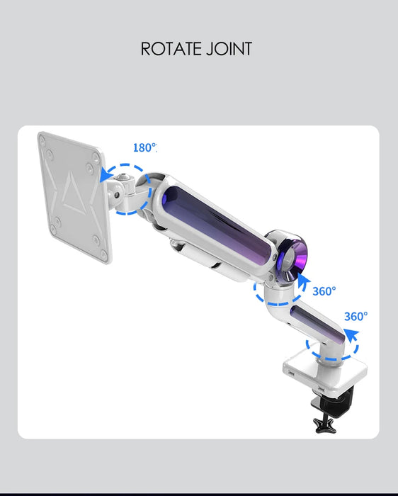 DL-GE61 13"-35" LCD monitor mount bracket for eSports game aluminum 360 rotate full motion gas spring pivot stretchable 0-12kg