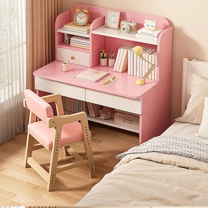 Painting Minimalist Desk Nordic Children Writing Reading Table Aesthetic Drawers Table Enfant Avec Chaise Children Furniture