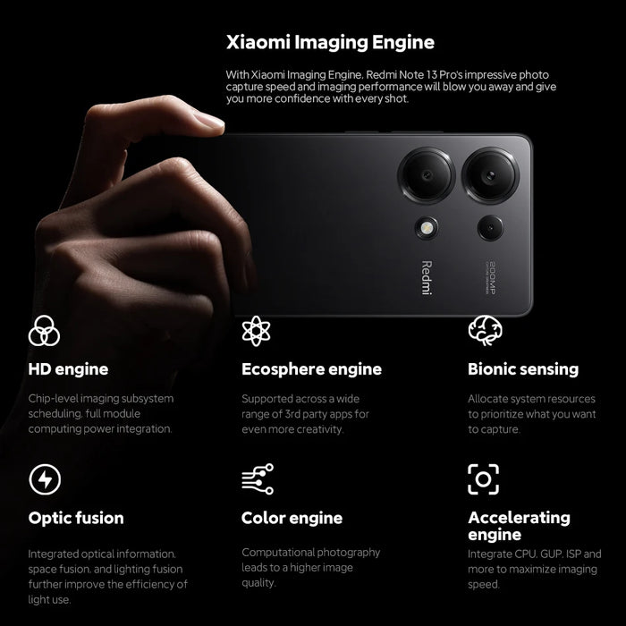 Global Version Xiaomi Redmi Note 13 Pro 4G Cellphone 200MP Main Camera 120Hz AMOLED 67W Turbo Charging MediaTek Helio G99-Ultra