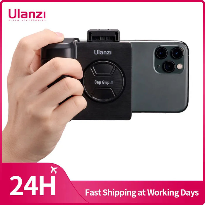 ULANZI CG01 CapGrip II Handheld Selfie Booster Grip with Bluetooth Remote Control Phone Shutter for Smartphone Photography