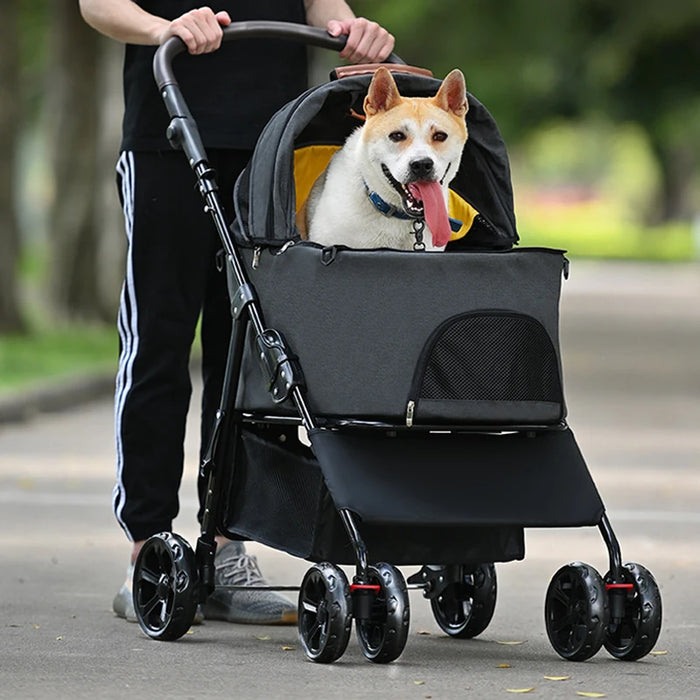 Pet lightweight foldable and detachable dog portable pet trolley