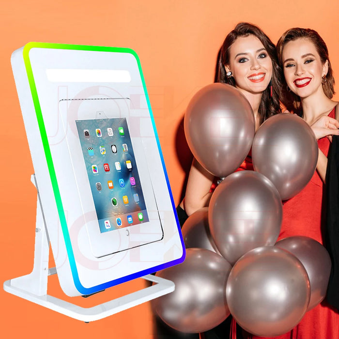 iPad Photo Booth Adjustable Desktop Stand Selfie Shell iPad Photo Booth Machine With LED Ring Light For Wedding Partys Events