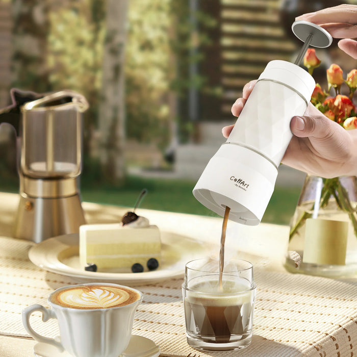 BioloMix Portable Coffee Maker Espresso Machine Hand Press Capsule Ground Coffee Brewer Portable for Travel and Picnic