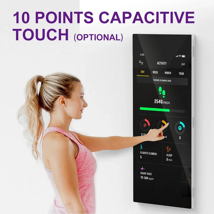 Wall mounted interactive fitness mirror WiFi Android touch screen LCD intelligent