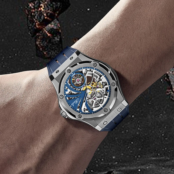 Haofa Casual Men Automatic Mechanical Watch Sapphire Skeleton Self Wind Watch for Men Luminous Business uhren herren 1913-1