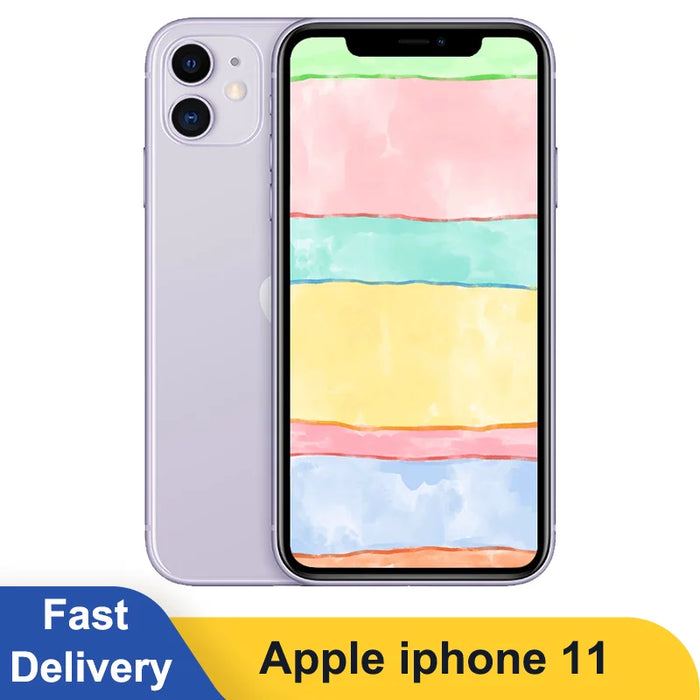 Apple iPhone 11 64GB/128GB Unlocked iOS A13 Face ID 12MP+12MP Camera 6.1" LCD 1792 x 828 Screen Wireless charging