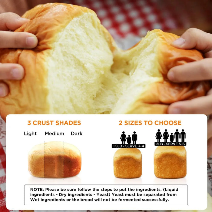 2023 New 15-in-1 2LB Automatic Bread Maker with Gluten Free Sourdough Setting