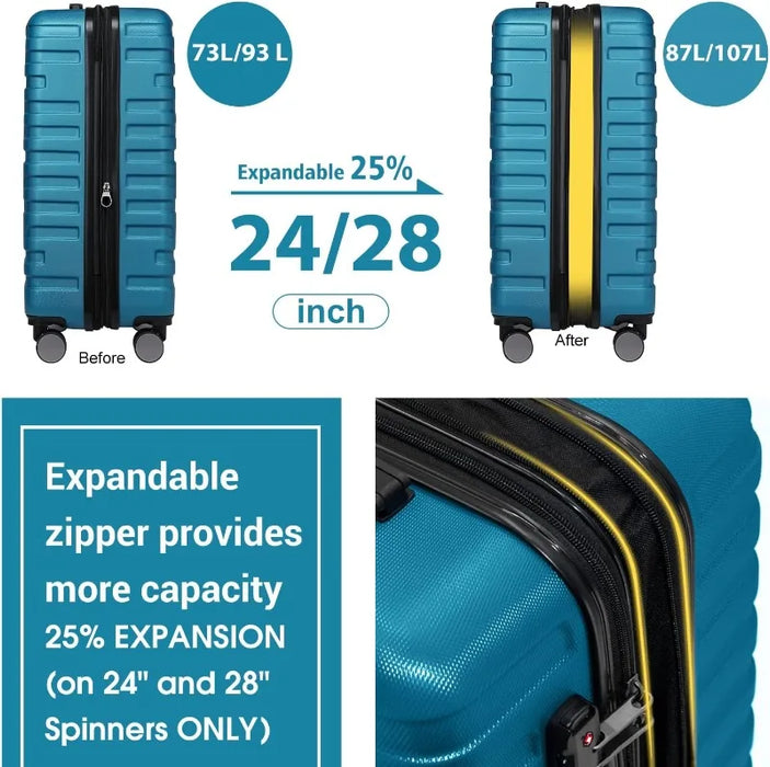 Luggage 5 Piece Sets, Expandable Luggage Sets Clearance, Suitcases with Spinner Wheels, Hard Shell Luggage Carry