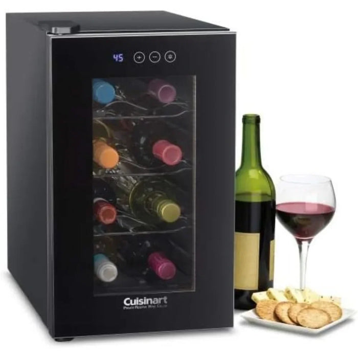 8-Bottle Private Reserve Wine Cellar, Wine Cooler Refrigerator, LED temperature display Touchscreen controls, Black