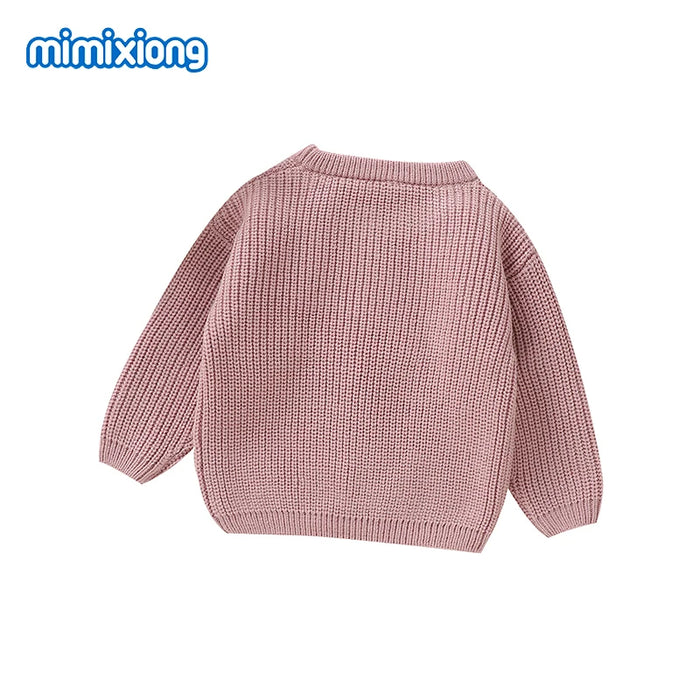 Baby Girls Sweater Knitted Newborn Boys Casual Crew Neck Long Sleeve Pullovers Jumpers Spring Autumn Infant Unisex Knitwear 1-3Y