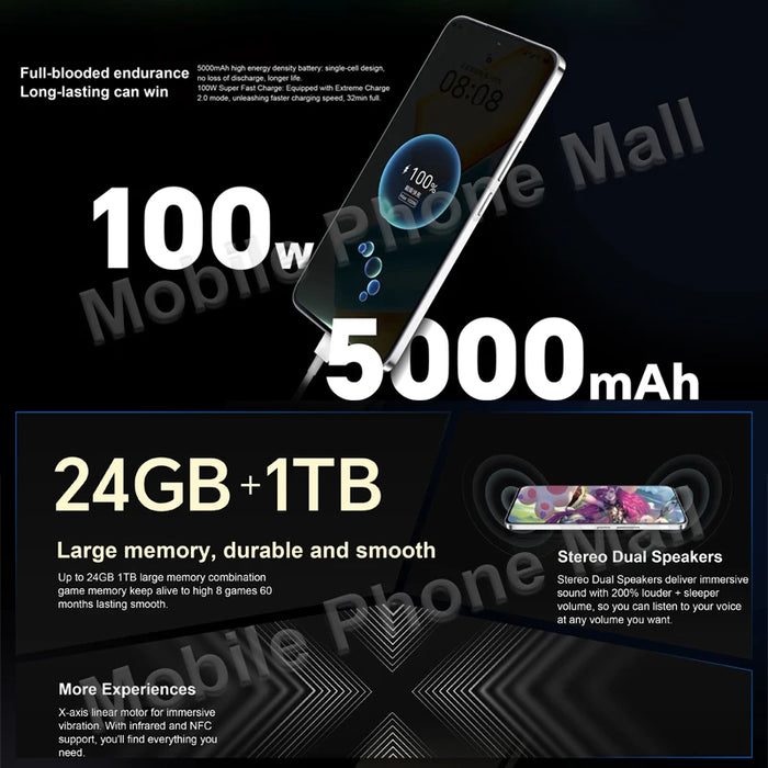 Original Honor 90 GT 5G 6.7" 120Hz AMOLED Screen Snapdragon 8 Gen 2 Camera 50MP Battery 5000mAh NFC Google Play Smartphone