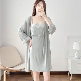 Modal Pregnancy Maternity Pajamas Sleepwear Nursing Pregnant Pajamas Breastfeeding Nightgown Elegant Maternity Nursing Dress