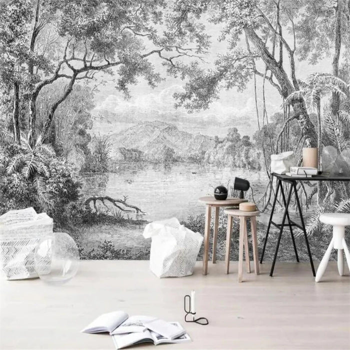 custom art Photo mural Wall paper Rainforest jungle Wall Mural vinyl wallpaper papel de parede adesivo Wall covering Home Decor