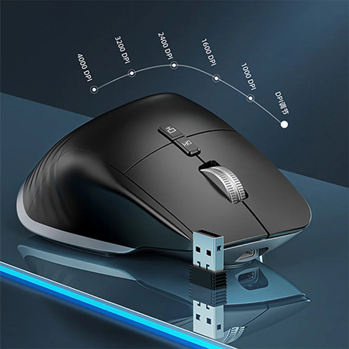 Bluetooth +2.4G Wireless Mouse Rechargeable 12 Colors RGB LED Gaming Mouse Ergonomic Mice for Gamer Computer Laptop iPad