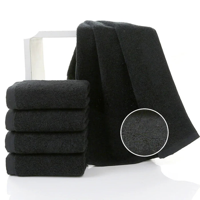 5/4 piece 100% Cotton Black Face Towel No Fading Bath Towels Large Men's Beach Towel for Hotel Corporate Gift DropShip Available