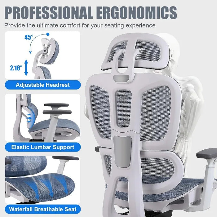 Ergonomic Office Chair with Lumbar Support, High Back Home Office Chairs with Adjustable Seat Depth, 3D Armrests