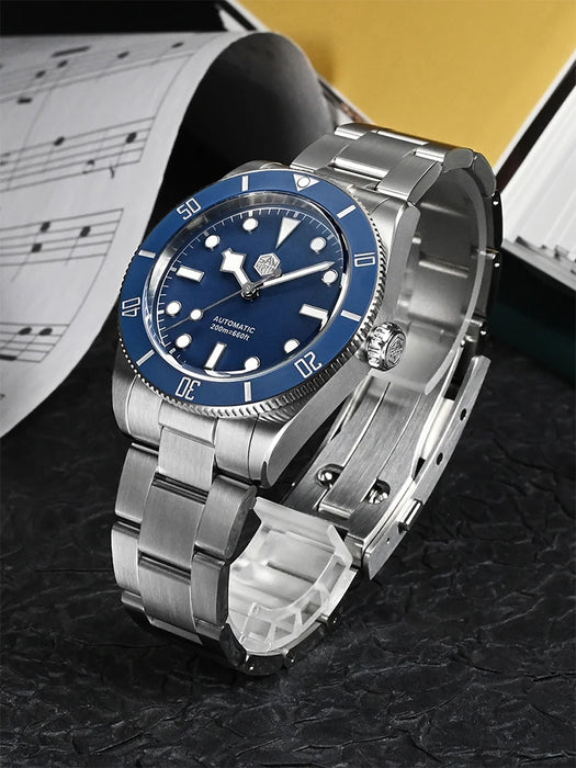 San Martin New 37mm BB54 Vintage Diver Watch NH35 Automatic Mechanical Men Wristwatches Sapphire Luminous Waterproof 200m SN0138