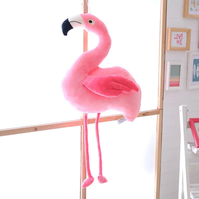 40~100cm Pink Flamingo Plush Doll Long Legs Hangable with Loop Home Wall Decor Sweet Bird Wild Animal Kids Birthday Gift