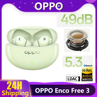 2023 New OPPO Enco Free 3 Earphone 49dB DNN Active Noise Cancellation Bluetooth 5.3 LDAC Hi-Res HIFI OPPO ALive Audio