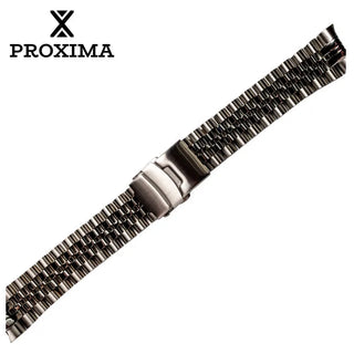 Proxima 20MM Men Five Bead Stainless Steel Bracelet MM300 SBDX001 SS Watchband Safety Milled Clasp Watch Strap  Watches Parts