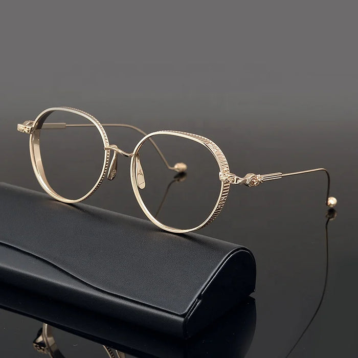 Japanese luxury titanium glasses high quality retro round frame eyeglasses polarized titanium women sun glasses sunglasses 2021