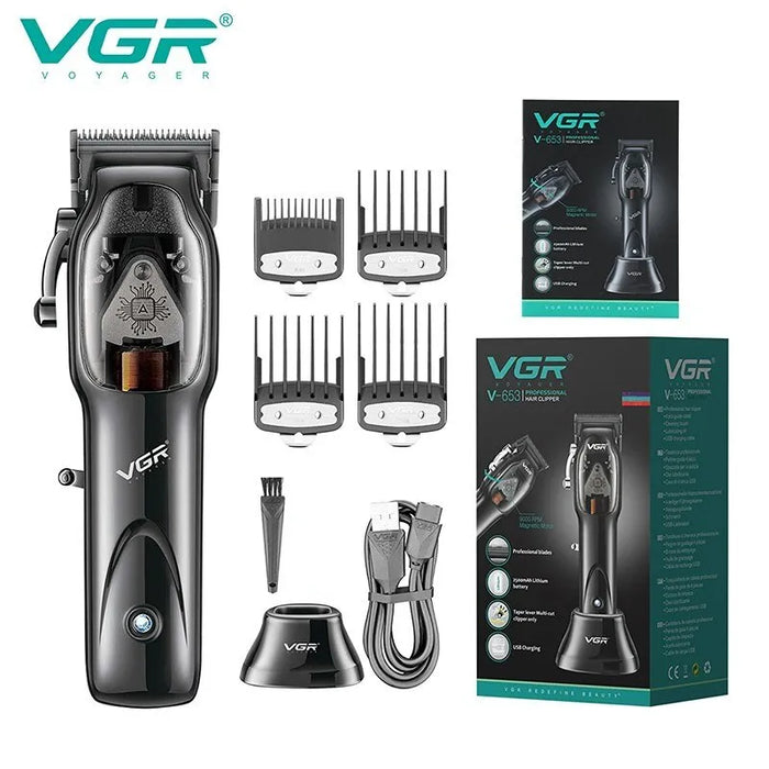 VGR Hair Clipper Professional Hair Cutting Machine Cordless Hair Trimmer Electric Barber Haircut Trimmer for Men V 653