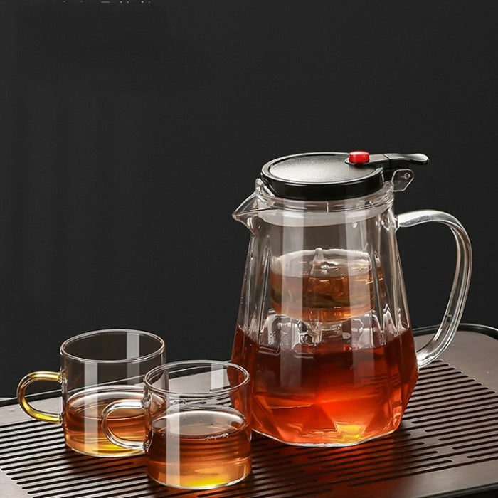 Heat Cold Resistance Glass Tea Pot Household Tea Set Tea Separation and Filtration Kettle Pot Convenient Office Thicken TeaPot