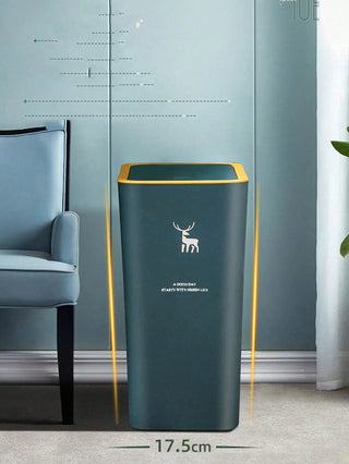10/15L Nordic Toilet Trash Can Rectangular Household with Lid Kitchen Classification Press-type Bathroom Living Room Trash Bin