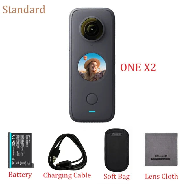 NEW 2021 Insta360 ONE X2 Pocket Panorama Waterproof Action Camera Stabilization,Touch Screen,AI Editing,Live Streaming