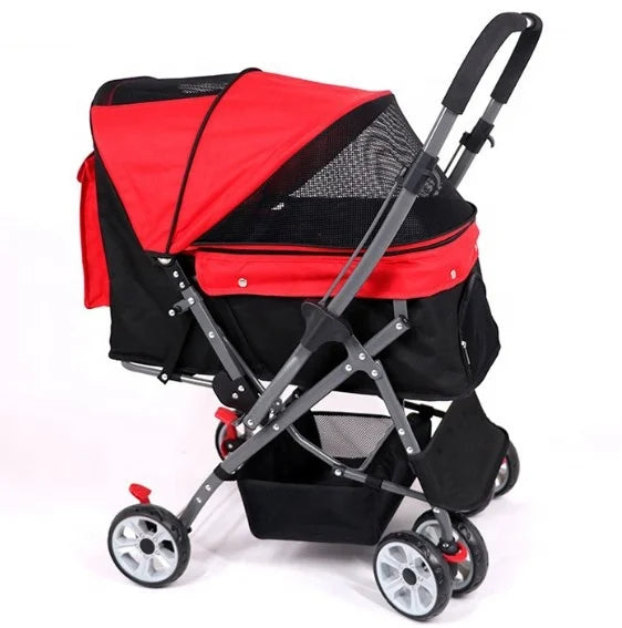 New Style 4 Wheel  Travel Folding Carrier Pet Stroller Pet Cart Pet Trolley