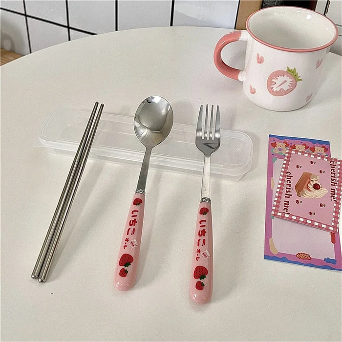 Durable Travel Flatware Odorless New Knife Fork Spoon Creative Portable Dinnerware Set Gift For Relatives Family Friends Safe