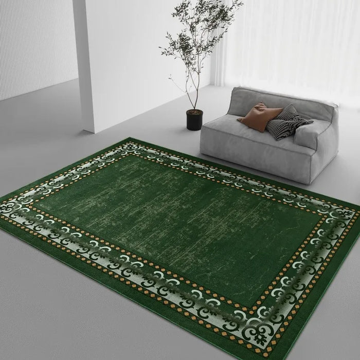 Rug Modern Bordered 4x6 Area Rug for Living Room Office, Dining Room Rug, Bedroom Carpet, Luxury Rubber Backing (Non-Slip)