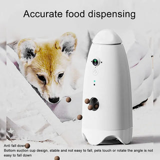 Wifi APP Remote Control Smart Pet Dog Cat Feeder 360 Degree Rotation Automatic Dog Treat Dispenser with Camera