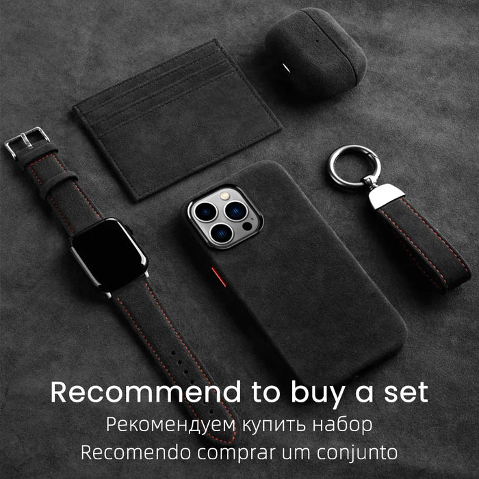 YMW ALCANTARA Magnetic Case for iPhone 15 Pro Max 14 13 mini Luxury Supercar Interior Same Suede Leather Magnet Phone Cover