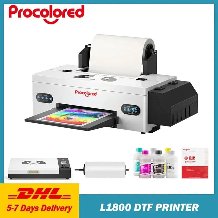 Procolored DTF Transfer Printer A3+ L1800 DTF Printer T Shirt Printing Machine With Curing Oven for Clothes Hoodies Jeans