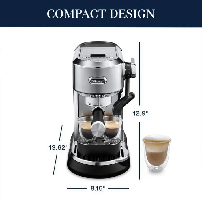 De'Longhi EC950M Dedica Maestro Plus Espresso Machine with Automatic Steam Wand, Stainless Steel