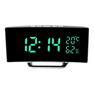 Mirror Digital Alarm Clock Temperature Date 2 Levels of Brightness Adjustment Snooze Table Clock 12/24H Night Mode LED Clock