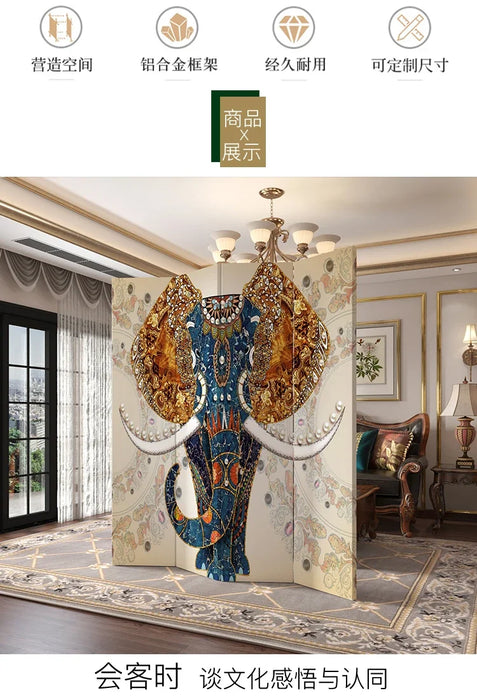 Bag edge folding screen partition block living room sample room porch company mobile Nordic elephant folding screen