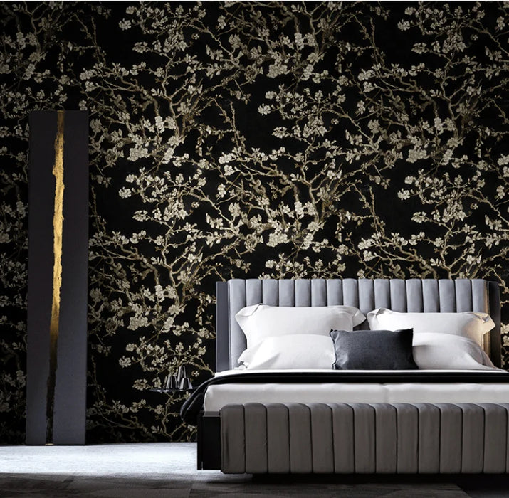 beibehang Nordic pastoral broken apricot flower wallpaper yellow gold American living room bedroom background papel de parede