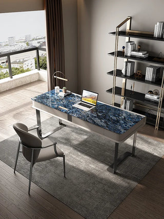 Italian style minimalist luxury stone desk chair combination modern simple creative office desk study furniture desk