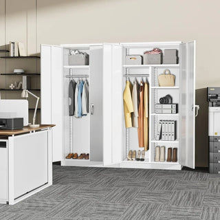 Metal Wardrobe Closet - 72" Bedroom With Lock Clothing Cupboard Open Cabinet Home Furniture Wardrobes Cabinets Cabinet/