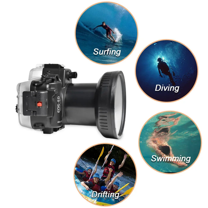 Seafrogs Professional Camera Housing Waterproof Camera Case Hard Shell For Canon 5D Mark III-IV 100mm