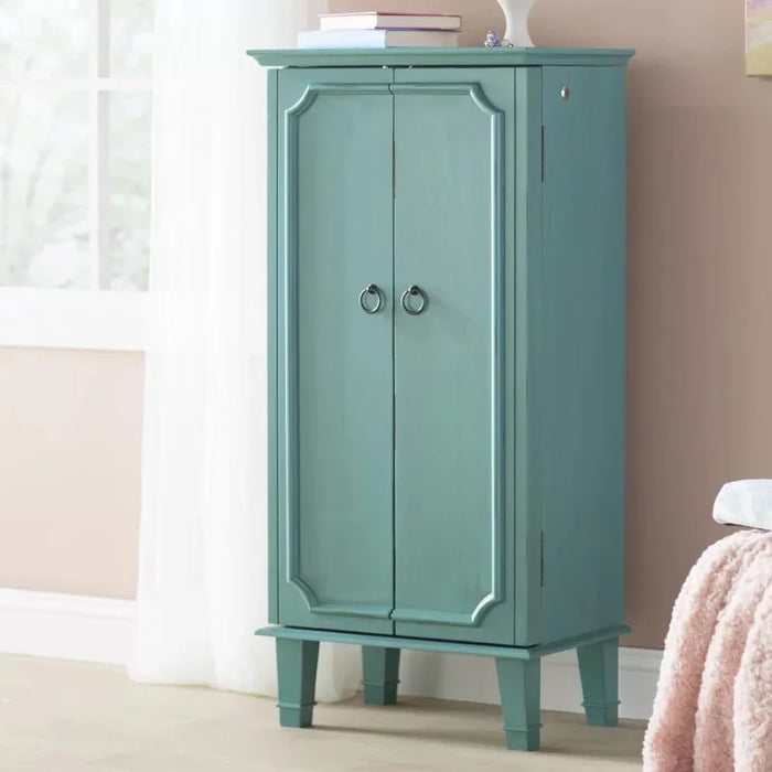 Hives and Honey 9006-349 Carson Fully Locking Jewelry Armoire, Large, Turquoise