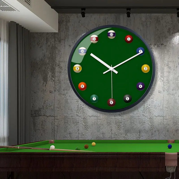 Billiard Room Decoration Wall Clock Household Modern Simplicity Billiard Hall Mute Round Clock Creative Club Hanging Decorations