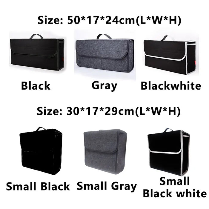 KAWOSEN Portable Foldable Car Trunk Organizer Cloth  Auto Interior Stowing Tidying Container Bags Storage Box  CTOB04