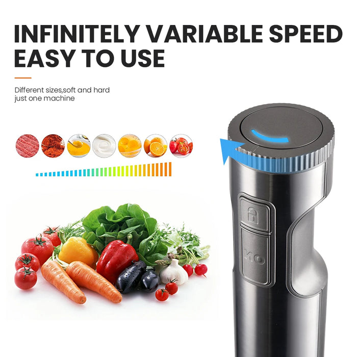 MIUI Hand Immersion Blender 1000W Powerful 4-in-1 Stainless Steel Stick Food Mixer 700ml Mixing Beaker 500ml Processor Whisk