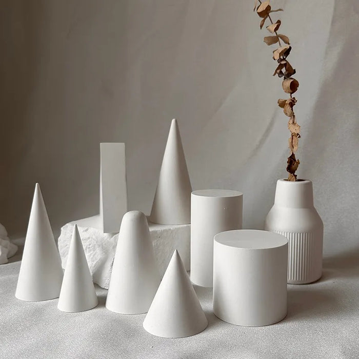 Mini Geometric Conical Gypsum Home Furnishings Photography Props Desktop Display Window Decoration