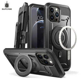 SUPCASE For iPhone 13 Pro Max Case 6.7“ 2021 UB Pro Mag Full-Body Rugged Belt-Clip Case with Built-in Screen Protector Kickstand