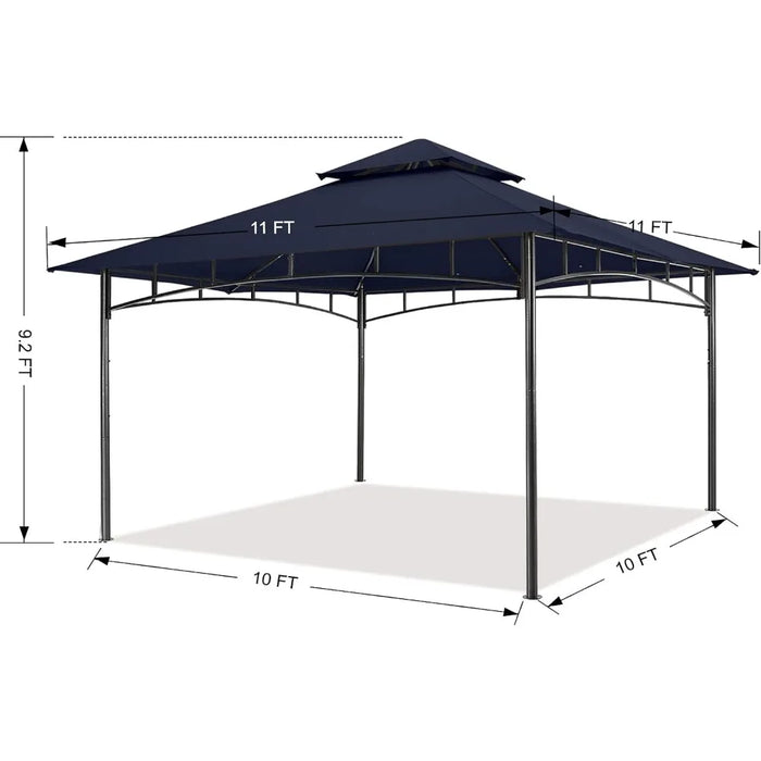 Outdoor Shadow Awning Outdoor Garden Gazebo for Patios with Stable Steel Frame(11x11 Navy Blue) Canopy Tent Waterproof Decor