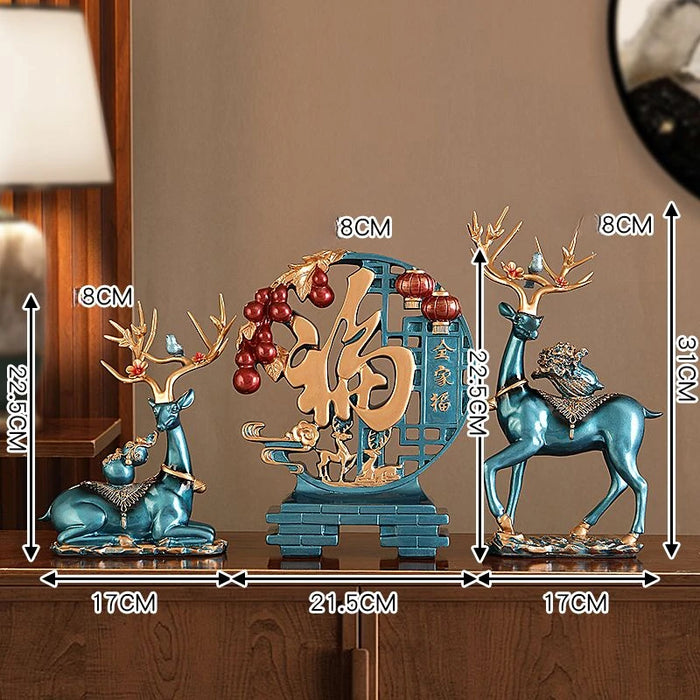 Creative Deer Decoration Living Room TV Cabinet Exquisite Ornament Modern Simple Household Resin Decoration Crafts Wedding Gift